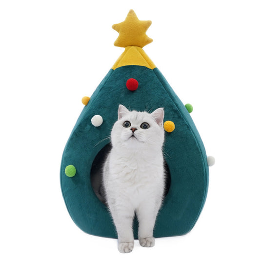 Casa Nido de Árbol de Navidad para Gatos