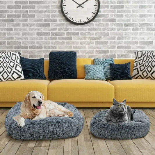 Winter Plush Pet Square Bed