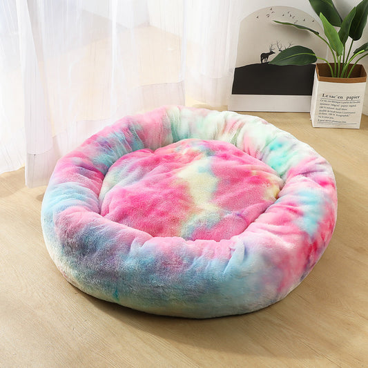 Cama calmante para mascotas tipo donut