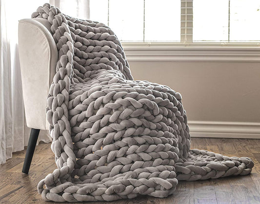 Organic Merino Chunky Knit Blanket