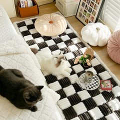 Check Plaid Square Pet Mat Couch Cover