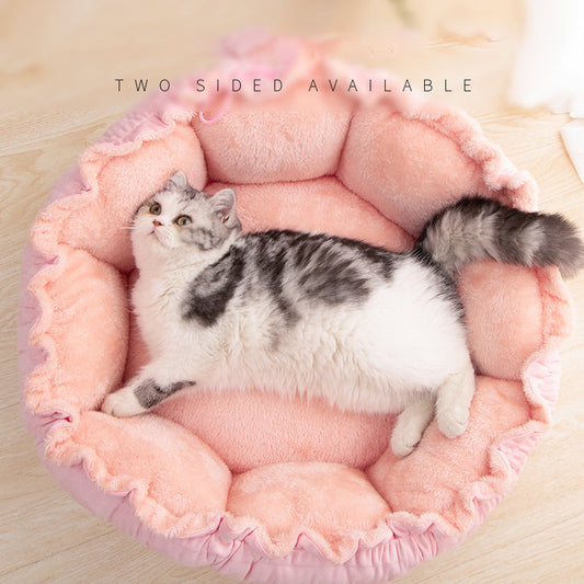 Cama para dormir con forma de flores de Pomerania para gatos