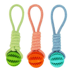 Juguete para masticar con cuerda para perros, cuerda de algodón resistente, Bola de comida para fugas