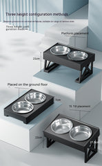 Adjustable Elevated Stainless Steel Pet Bowl